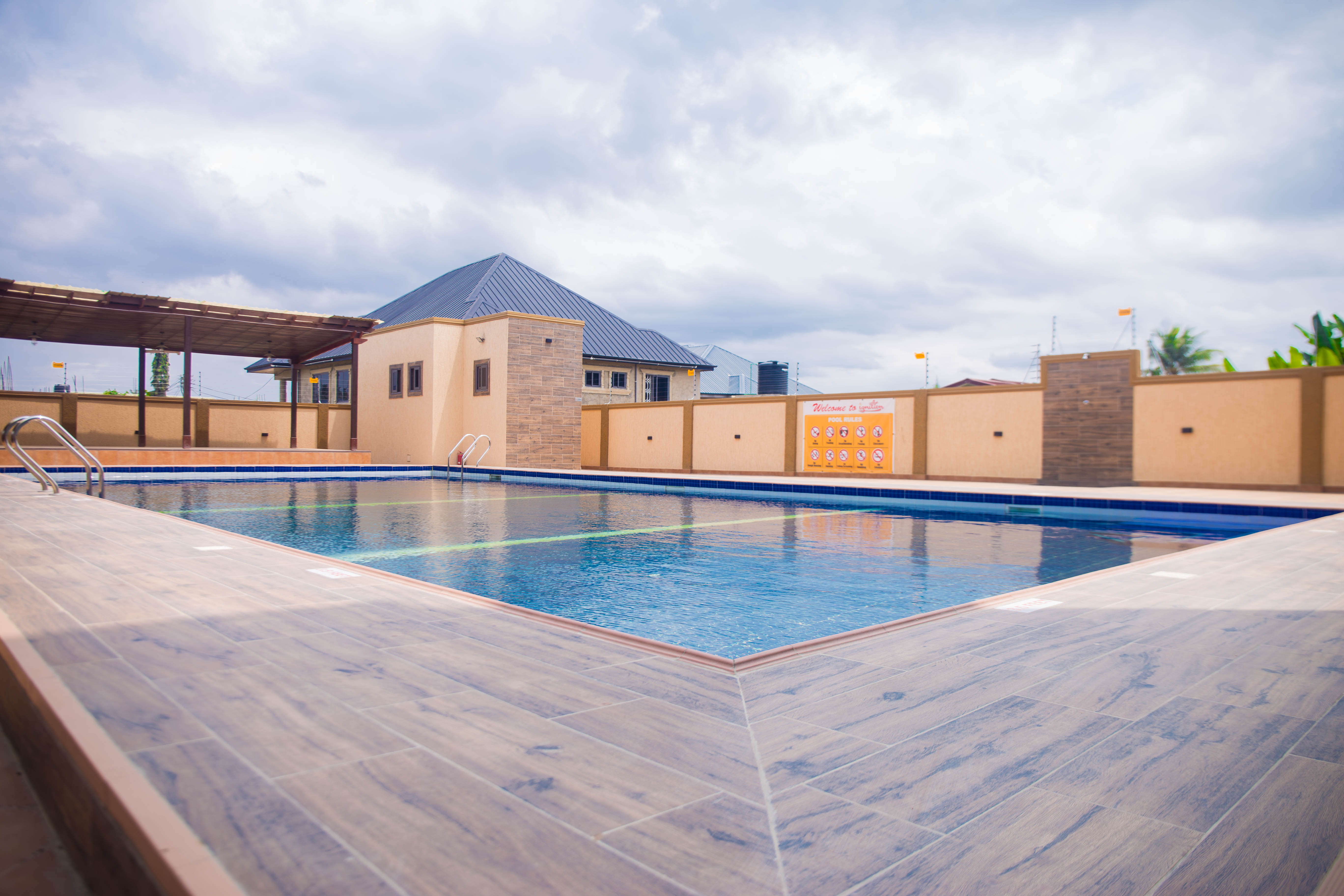 Pool at sunset